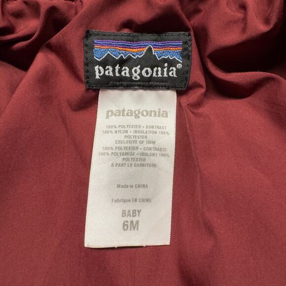 Patagonia Baby Puff Rider Quilted Puffer Jacket‎ Hooded Elbow Patch Sz. 6 Months - Picture 7 of 11